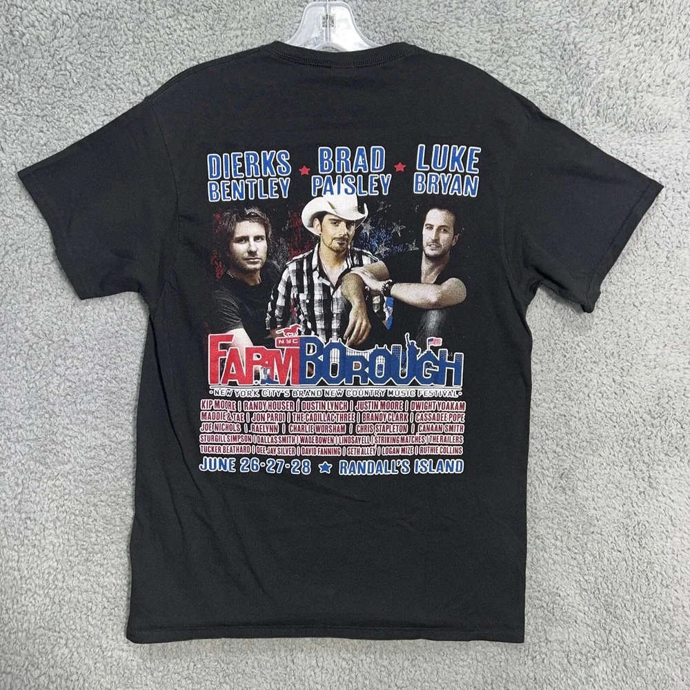 Brad Paisley Luke Bryan 2015 Tour T Shirt Men's‎ Size M NYC Country Music Tee